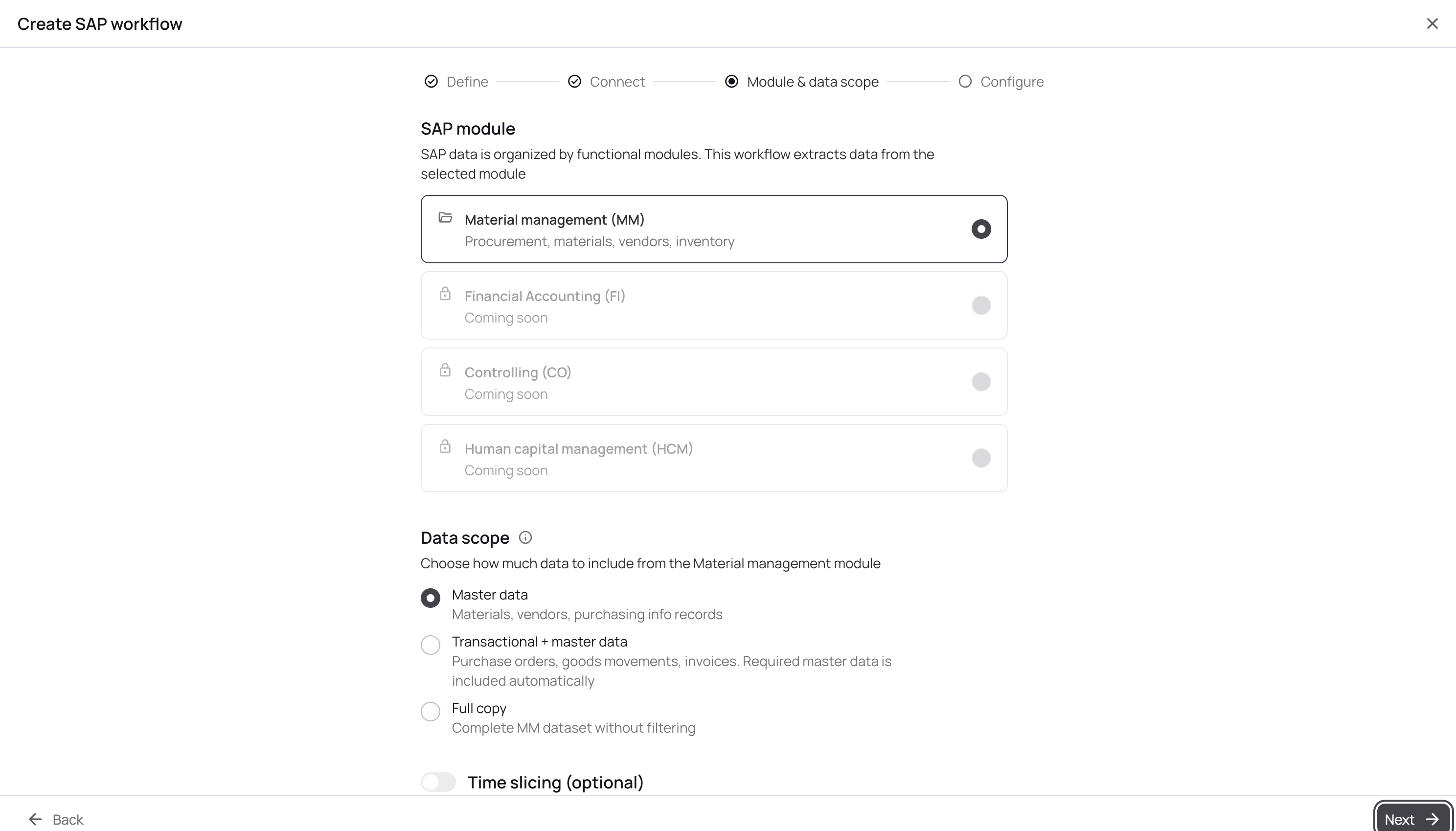 Step 3: Module & Data Scope