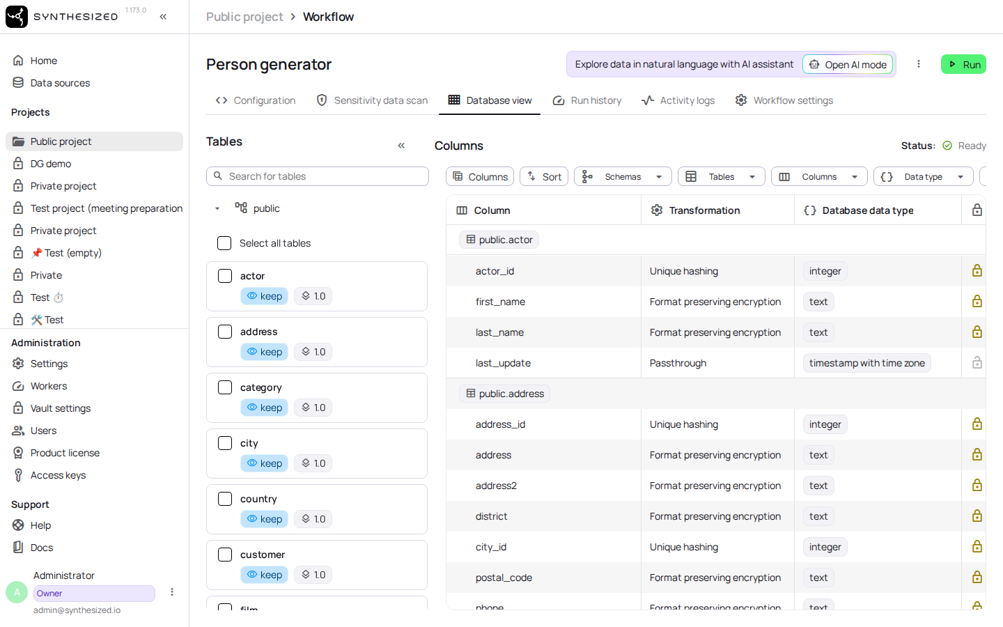 Go to the *Database view*.