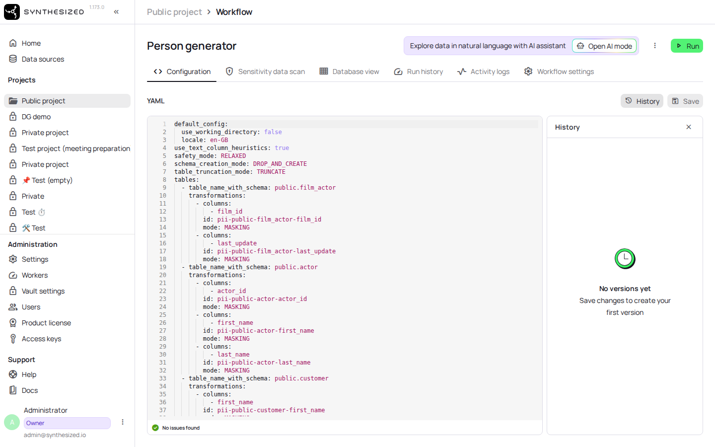 Open the workflow.