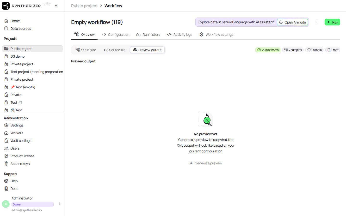 generate preview tab