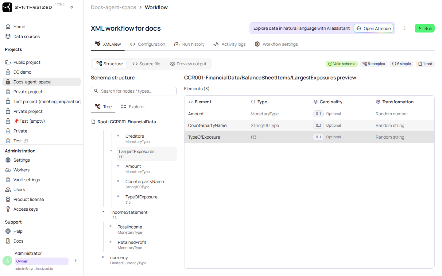 Expand the elements to see nested paths and attributes.